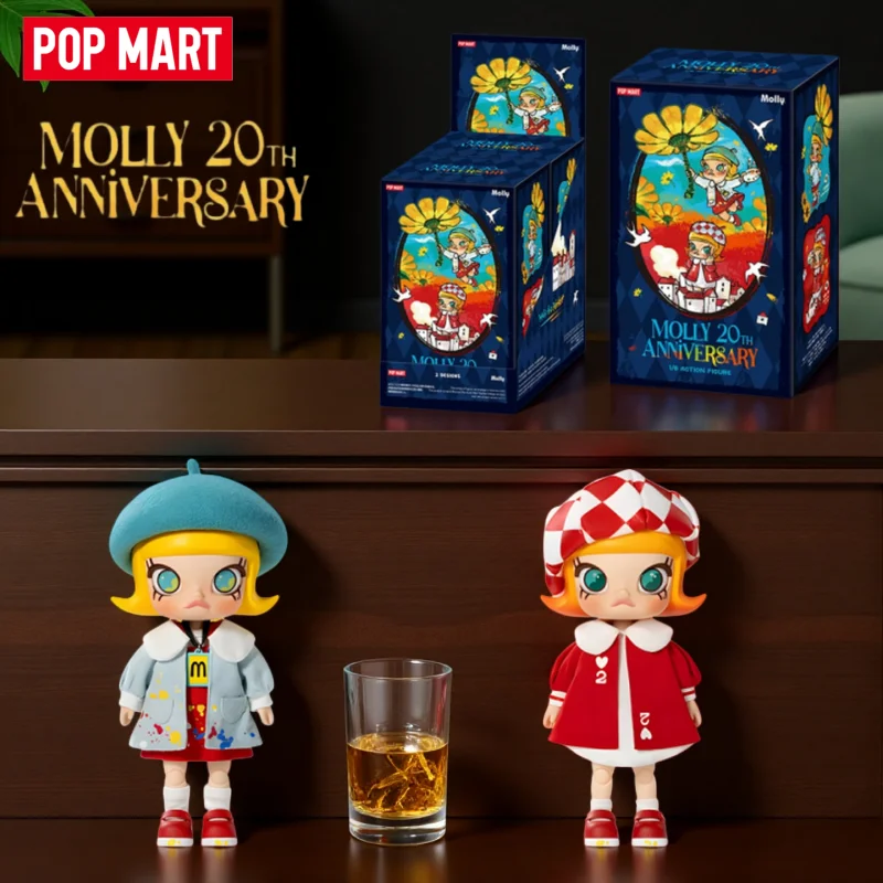 

POPMART Genuine Molly 20th Anniversary Series Blind Box 1/8 Bjd Doll Actions Figures Doll Collection Toy Girl's Birthday Gift