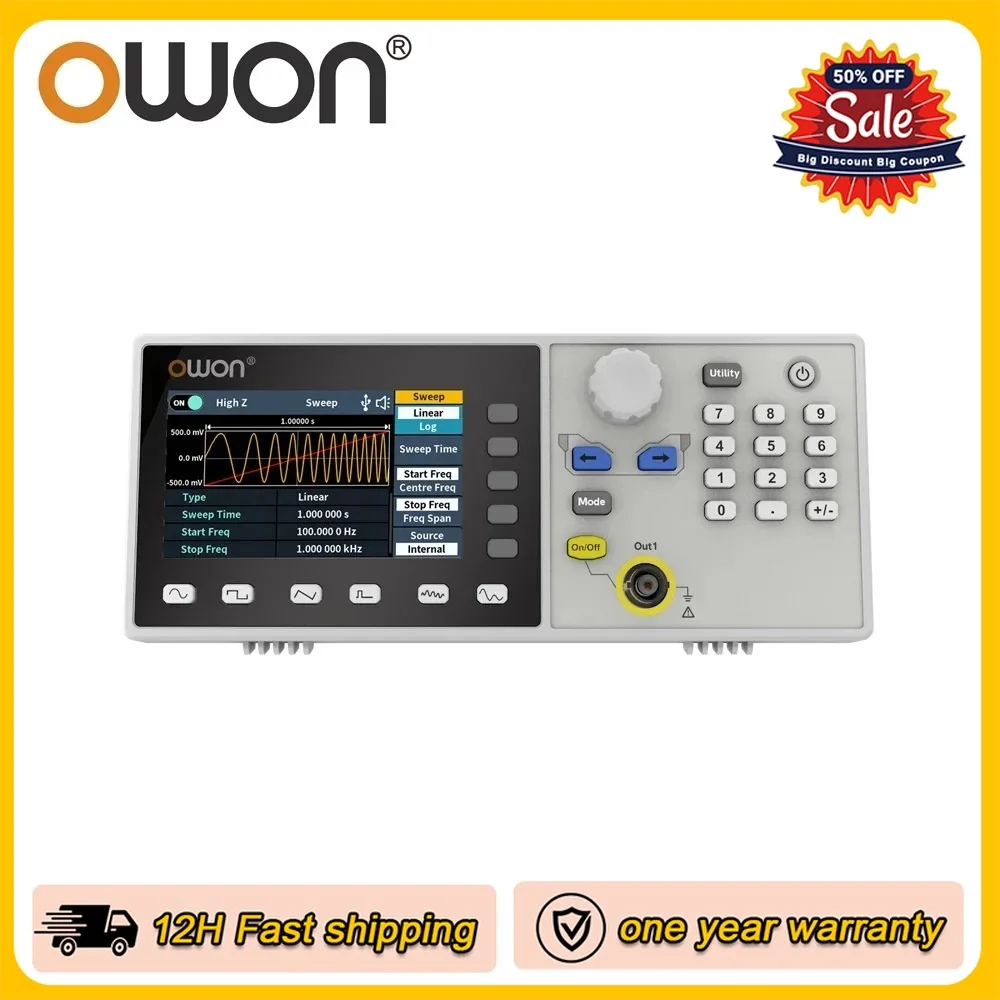 OWON DGE1060: Il Generatore di Forma d'Onda Arbitraria 1 Canale da 60 MHz per Progetti Elettronici Professionali