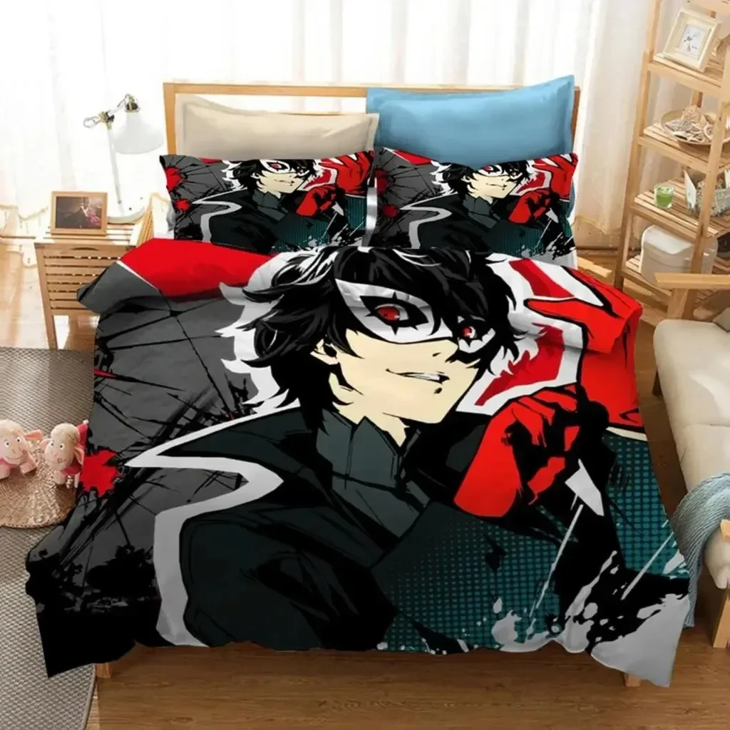 Anime Game Persona Strikers Bedding Set Boys Girls Twin Queen Size Duvet Cover Pillowcase Bed Kids Adult Home Textileextile