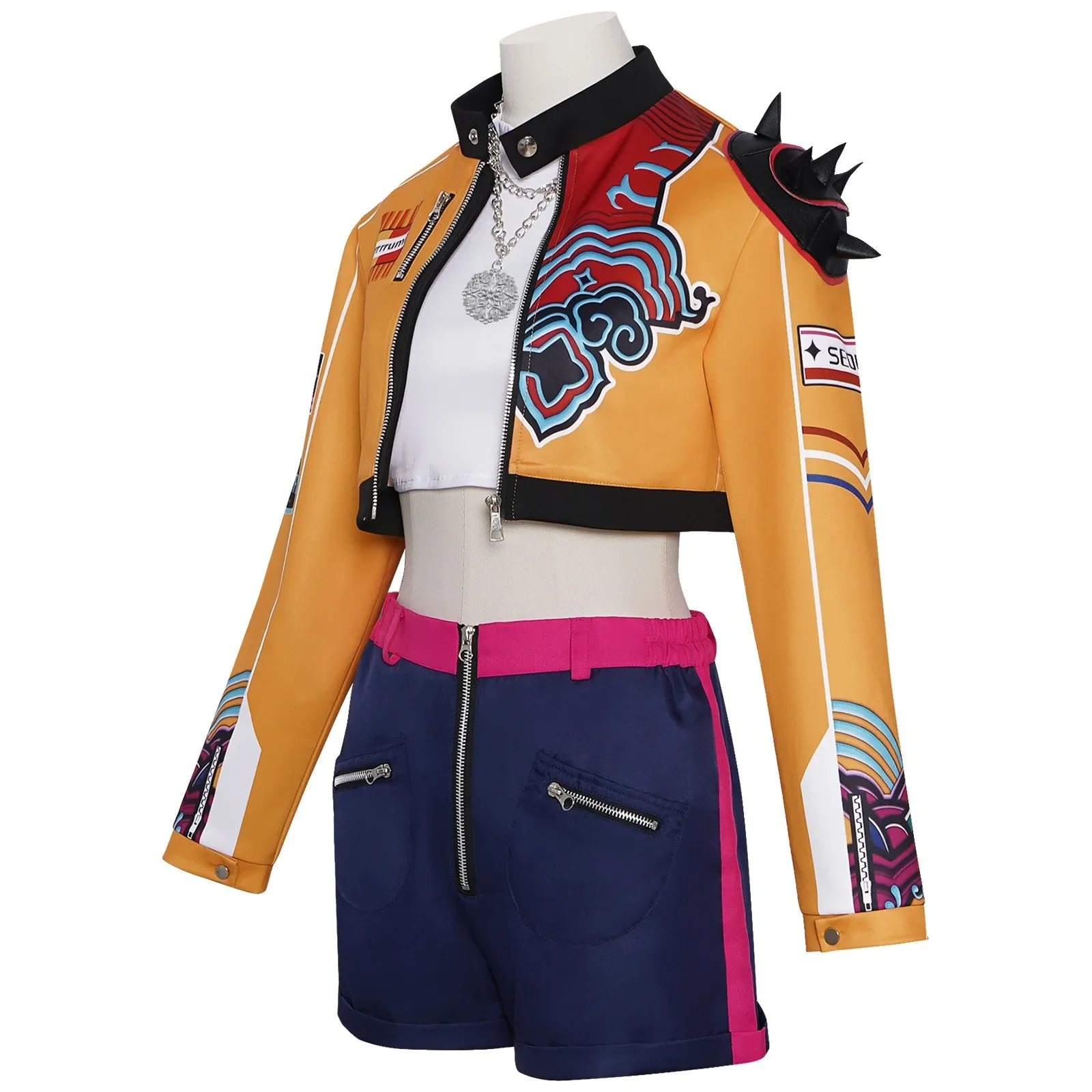 KPop 악마 사냥꾼 루미 코스프레 의상 가발 여성 할로윈 카니발 코믹콘 파티 역할 놀이 의상