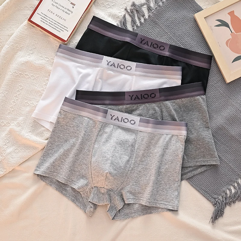 

4 шт., нижнее белье для мужчин, шорты-боксеры, хлопковые сексуальные трусы, мужские боксеры, трусы больших размеров, мужские шорты Homme U, выпуклое нижнее белье