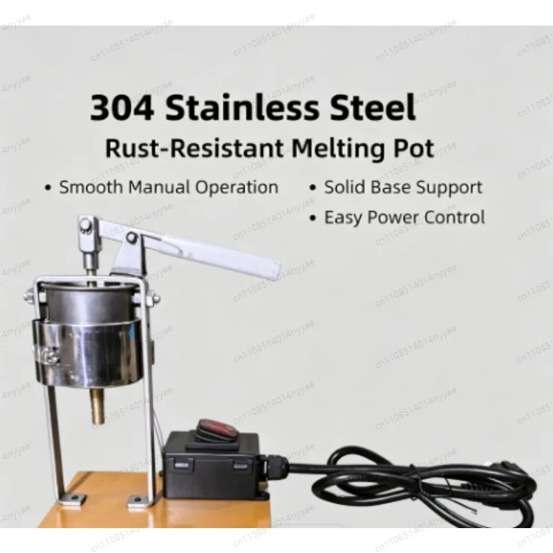 220V Lever-Type Lead Furnace Automatic Feeding Tin Furnace for Lure Sinker Mold Casting Metal Alloy Melt Shop Gold Recovery