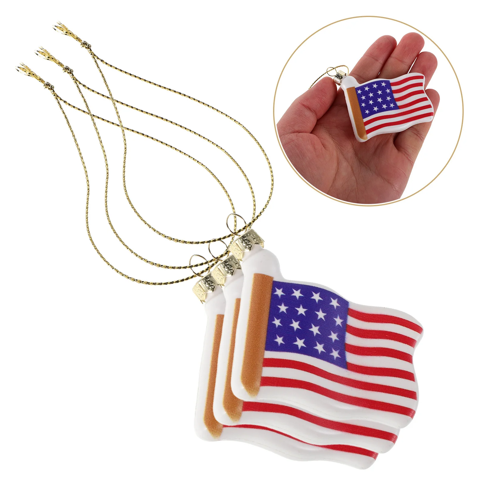 

12Pcs American Flag Pendants Independence Day Patriotic Charms Party Decorations DIY Jewelry Making Hanging Ornaments Supplies