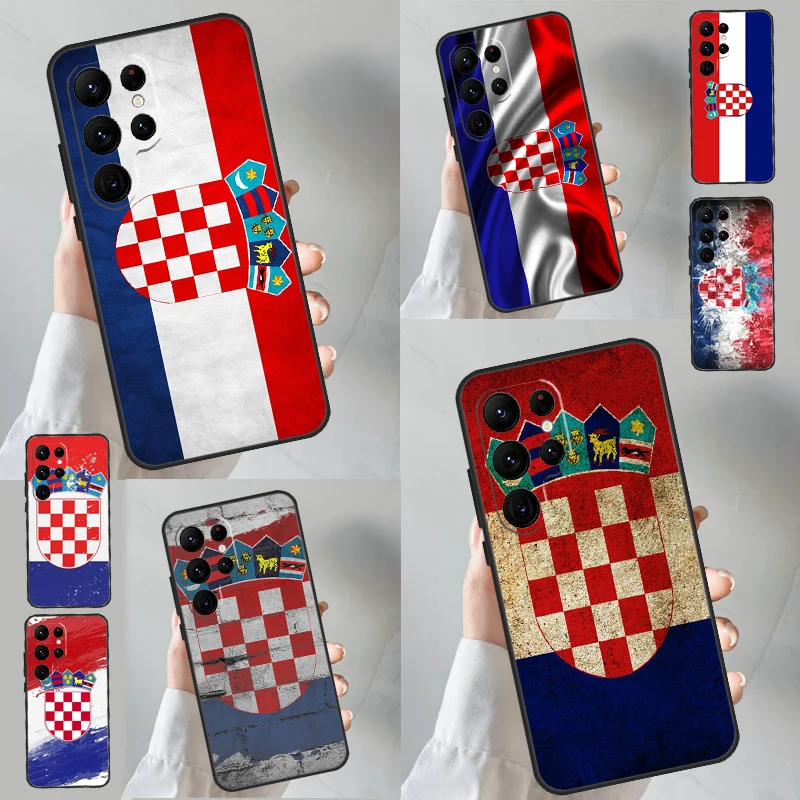 Croatia Flag Case For Samsung Galaxy S23 S22 S21 Note 20 Ultra S8 S9 S10 Note 10 Plus S20 FE Back Cover