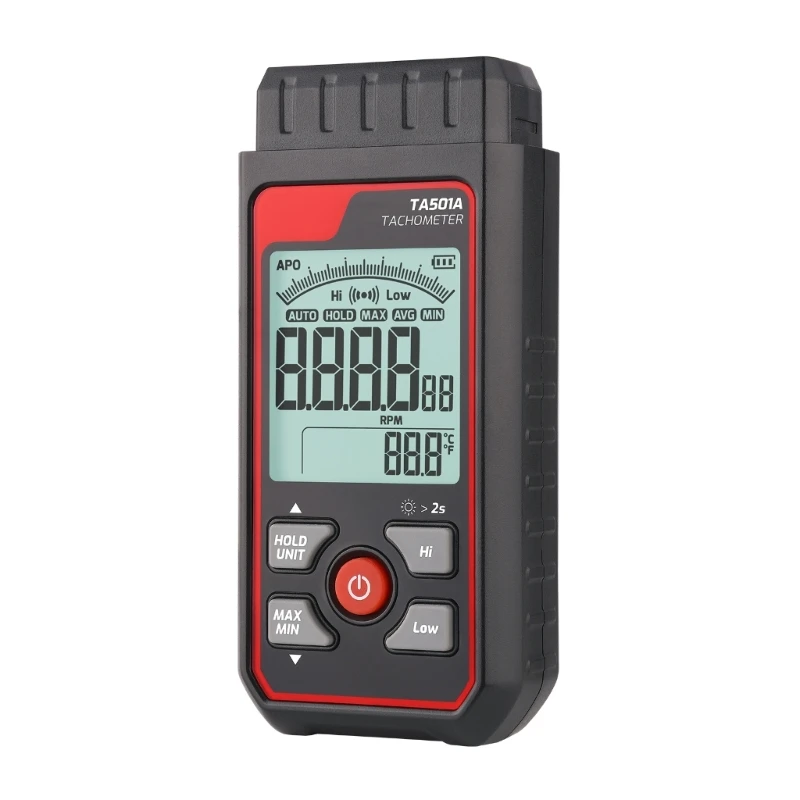 Digitaler Drehzahlmesser 2,5–99999 min berührungslos, Rotationsgeschwindigkeitsmesser, Speicherfunktion für