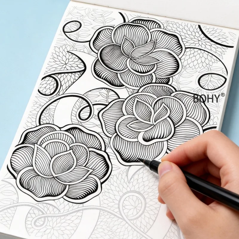1 Adult Decompression and Drawing Book, Featuring Intricate Floral Patterns/collection of Cute Pets and Other Draft Themes