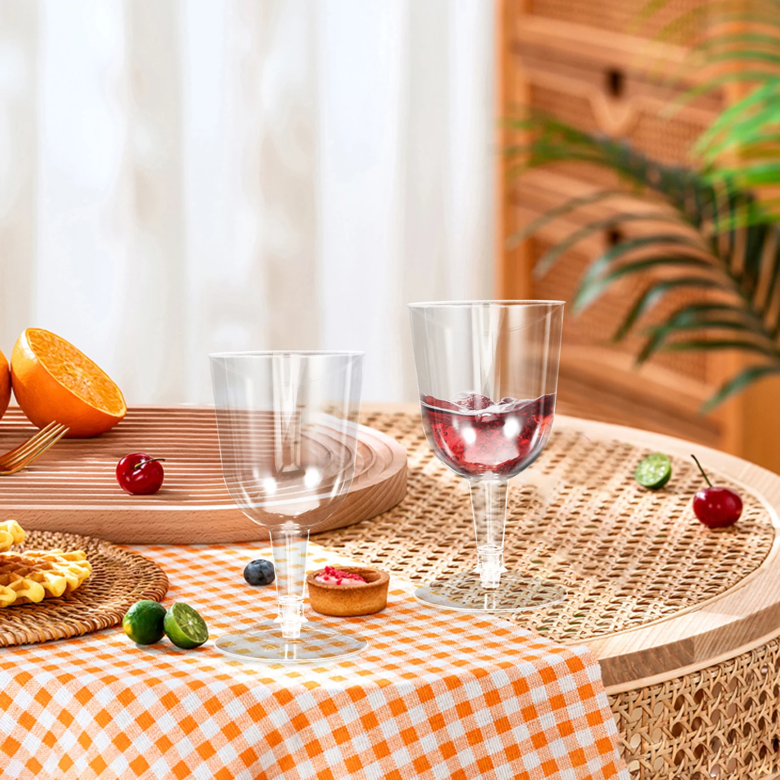 

24pcs Plastic Wine Clear Disposable Beverage Glasses For Party Wedding Birthday Christmas Family Bar Events Clean Convenient