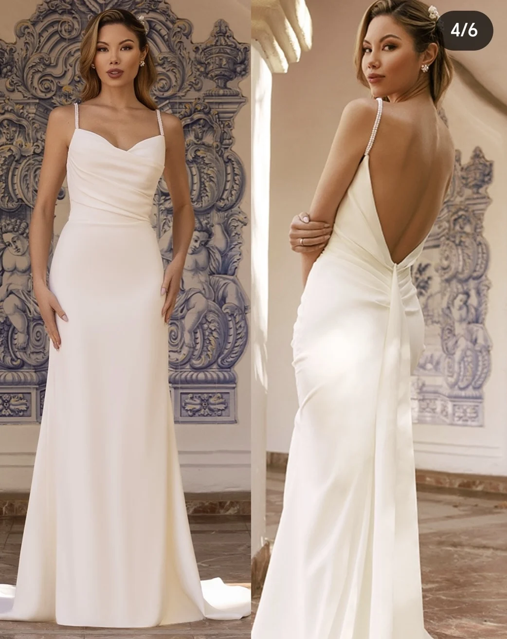 

Wedding Dress for Women 2025 A-Line Spaghetti Strap Square Collar Backless Pleat Bridal Gowns Pearl Pleat Sweetheart vestidos de