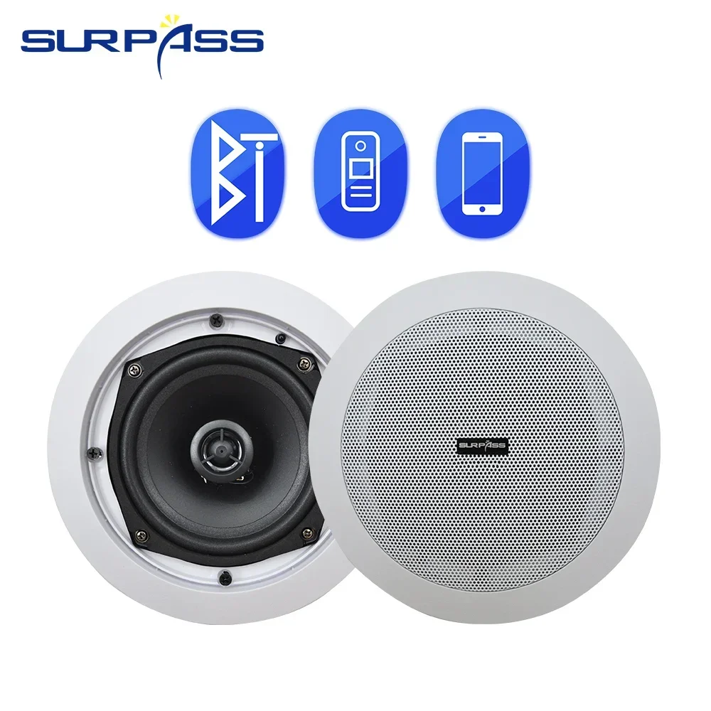 

20W 5.25'' Bluetooth Ceiling Speaker Coaxial In Ceiling Wall Bluetooth Speaker Built-in Class D Amplifier Home Audio Loudspeaker