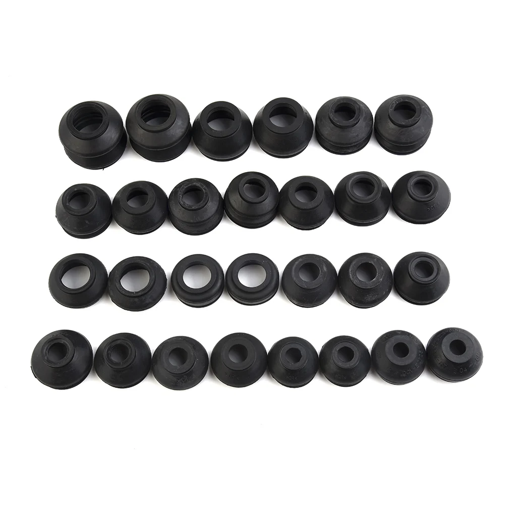 28Pcs Ball Joint Boot Suspension Steering Dust Cover Track Tie Rod Linkage Kit Rubber Car Replacement Accessories