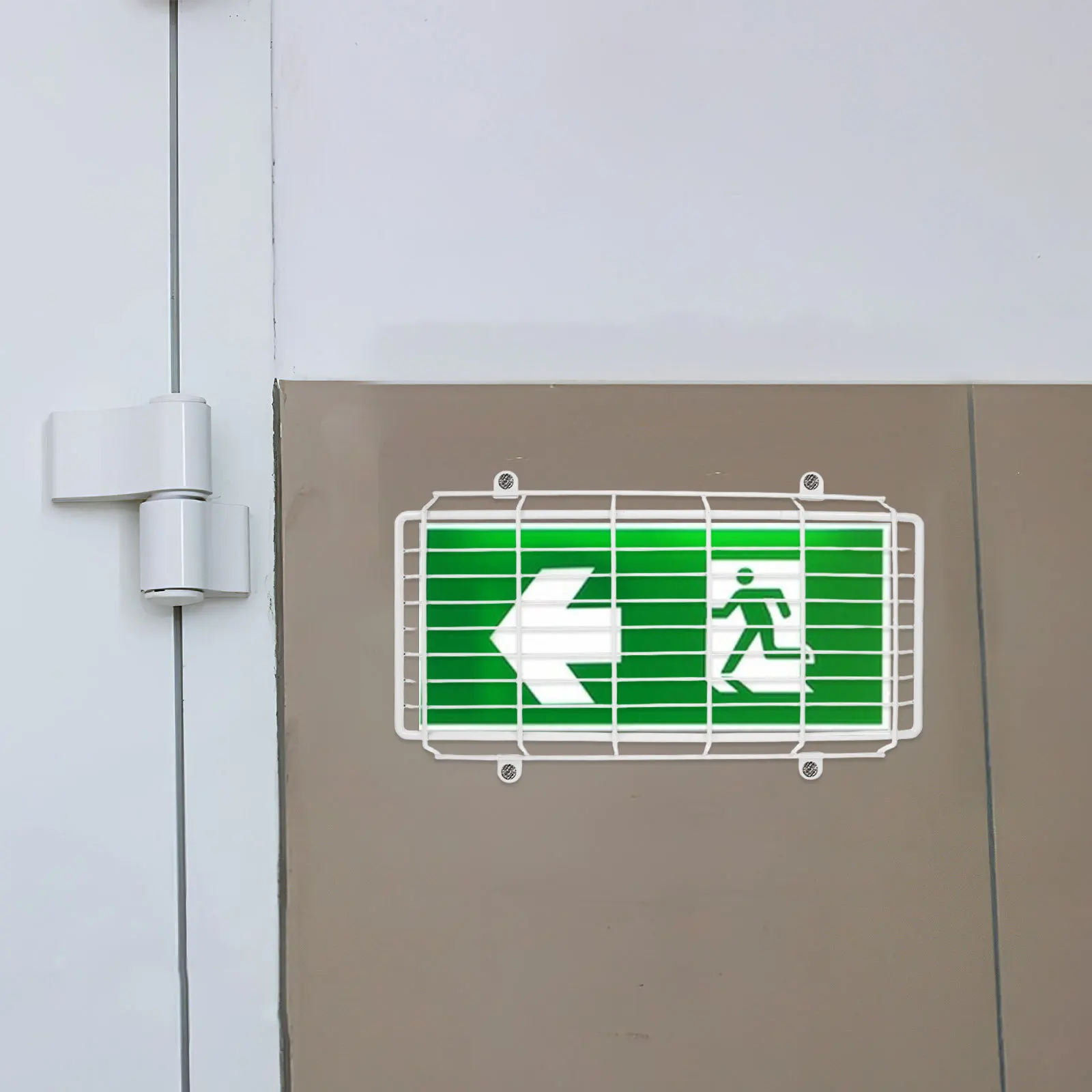 Emergency Exit Light Protection Cover Wire Guard Durable Iron Wire Mesh Protective Cage for Exit Sign Commercial Emergency Light
