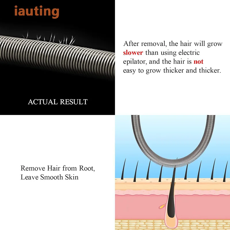 Facial Hair Remover For Women.Remove Unwanted Hair On Upper Lip,Chin,Face,Or Neck U-shape Remover Spring For Unsightly Hair