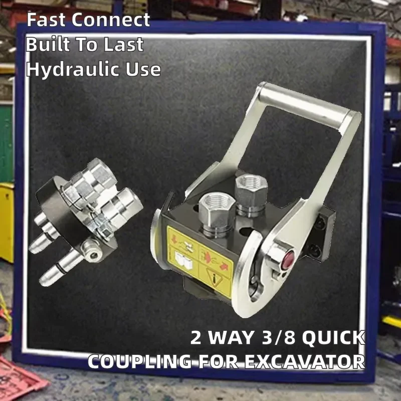 New 2-Way 1/4 Multi-Coupling Quick Coupling for OEM 2MC3801 1-Year Warranty for Excavator Hammer Skid Loaders ISO 16028 Flat