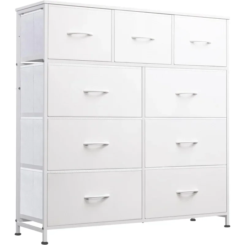 9-Drawer Dresser, Fabric Storage Tower for Bedroom, Hallway, Closet, Tall Chest Organizer Unit for Bedroom with Fabric Bins