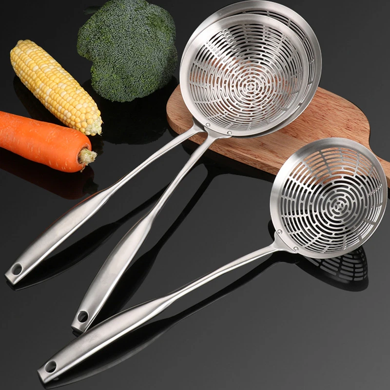 

Stainless Steel Colander Large Filter Spoon Skimmer with Hooks Noodles Scoop Strainer Kitchenware Home Kitchen Cooking Utensils