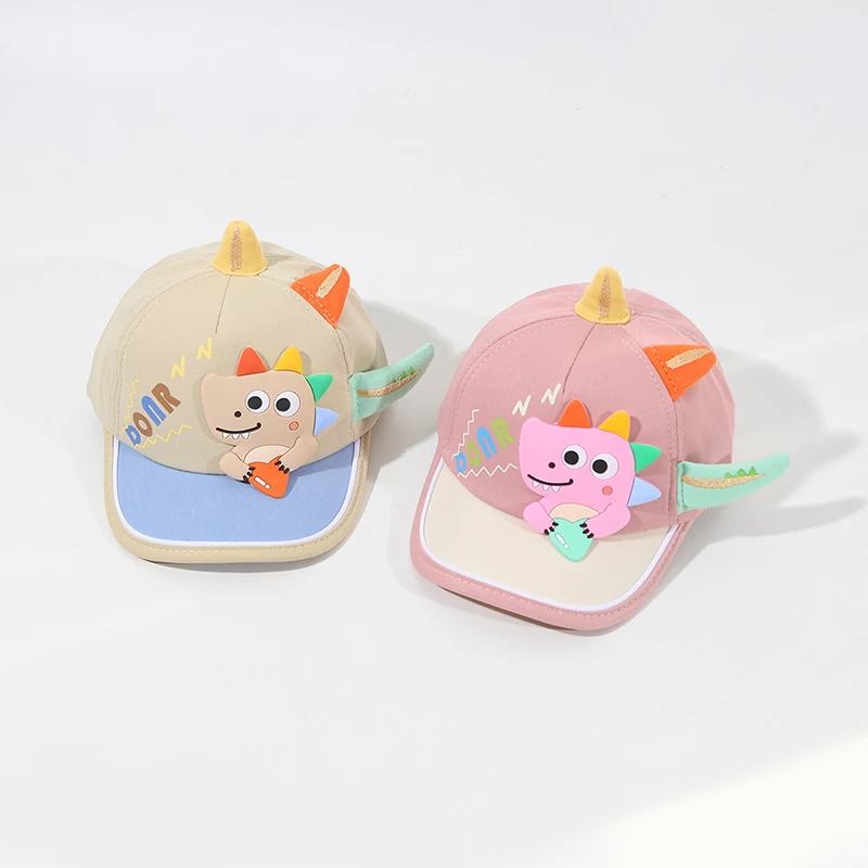 

Cute Cartoon Dinosaur Baby Duck Tongue Hat Short Eave Kids Baseball Hats 3-12Month Children Peaked Cap Outdoor Sunshade Visors