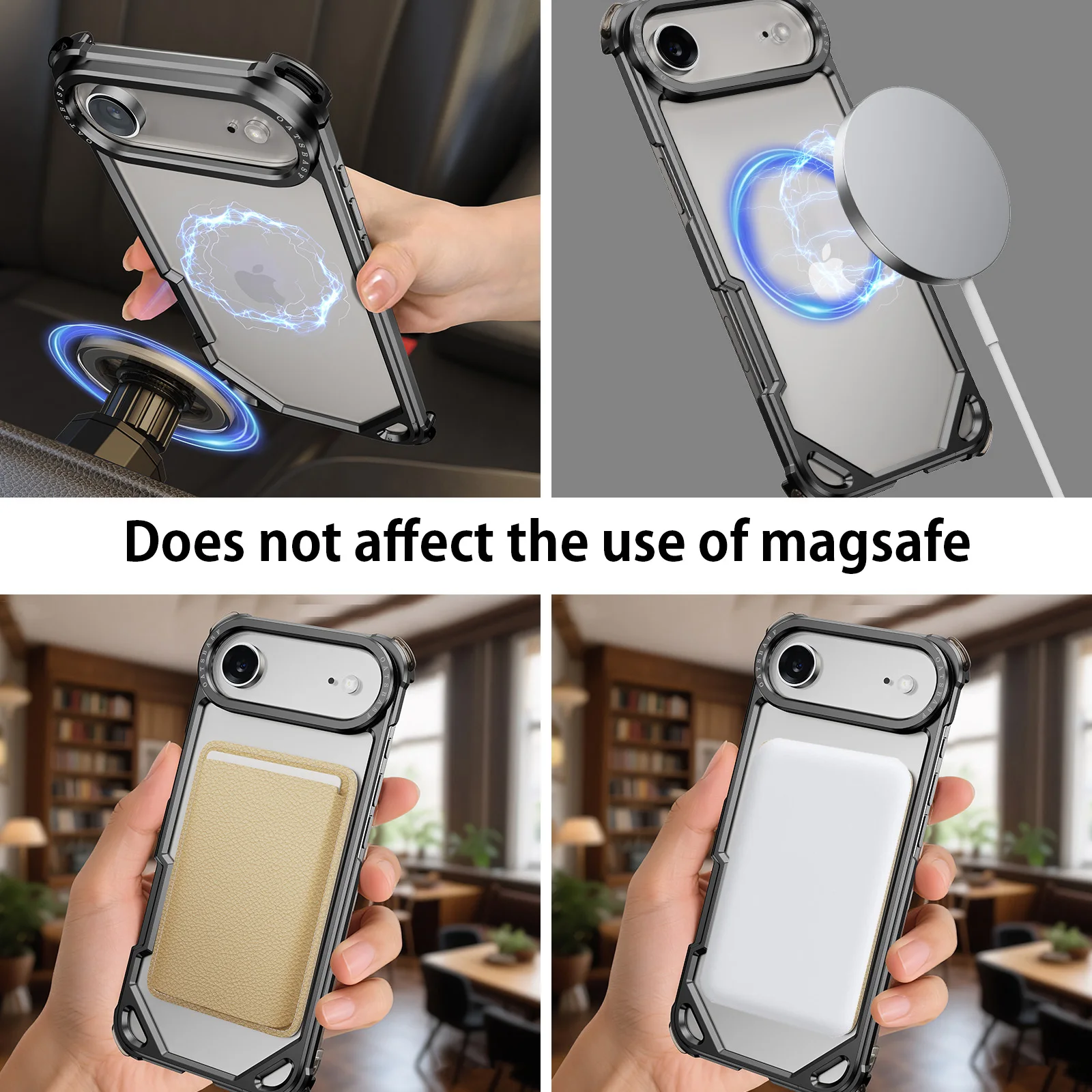 Eary Aluminum Alloy Phone Case for iPhone 17 Air Ultra-thin Magsafe Shell Frameless Shockproof Anti-Drop Protection Cover Bumper