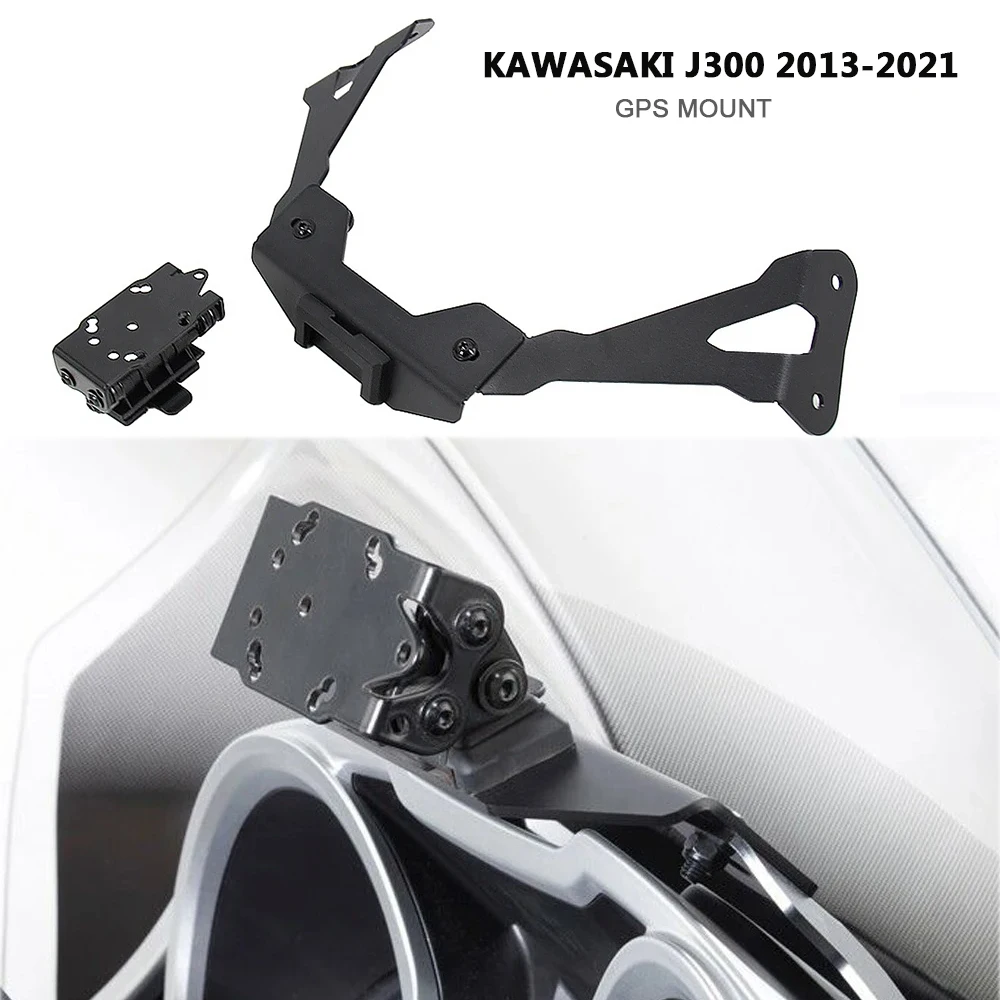 

Motorcycle GPS Phone Holder For Kawasaki J300 j300 2013-2021 Navigation Bracket Mount Kit Anti-Shock Stand Smartphone Cradle