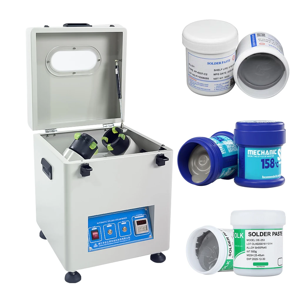 

Automatic Solder Paste Mixer 0-500g×2 Cans Digital Timing Centrifugal Mixing Machine for Solder Paste Epoxy Resin Adhesive Blend