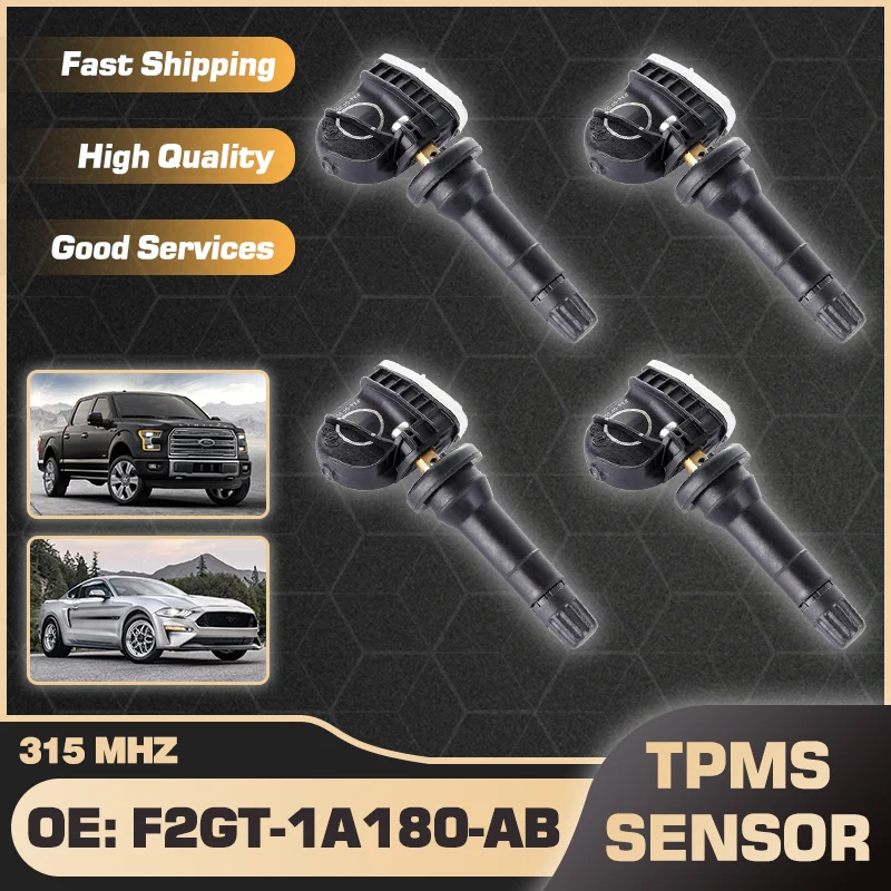 

1/4Pcs Tire Pressure Monitor Sensor TPMS F2GT-1A150-AB 315 MHz For Ford F-150 Reg Ext Supercrew 2014-2019 Ford Mustang 2014-2022