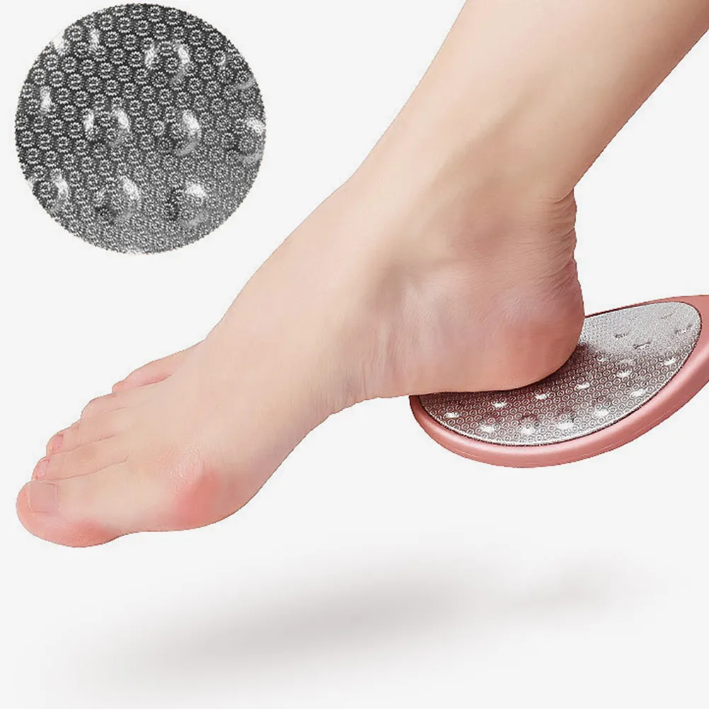 

1 шт. Пилка для ног из нержавеющей стали цвета розового золота с эргономичной ручкой, для удаления мозолей и огрубевшей кожи, инструмент для педикюра