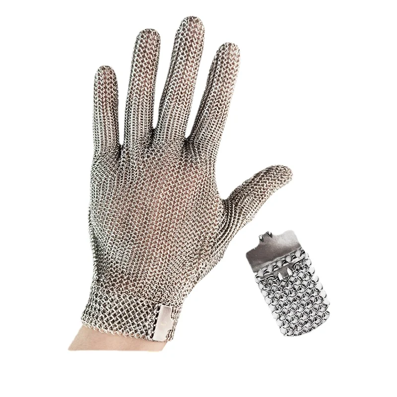 Plastic Belt Stainless Steel Mesh Glove Cut Resistant Chain Mail Protective Anti-Cutting for Kitchen Butcher Steel Wire Gloves