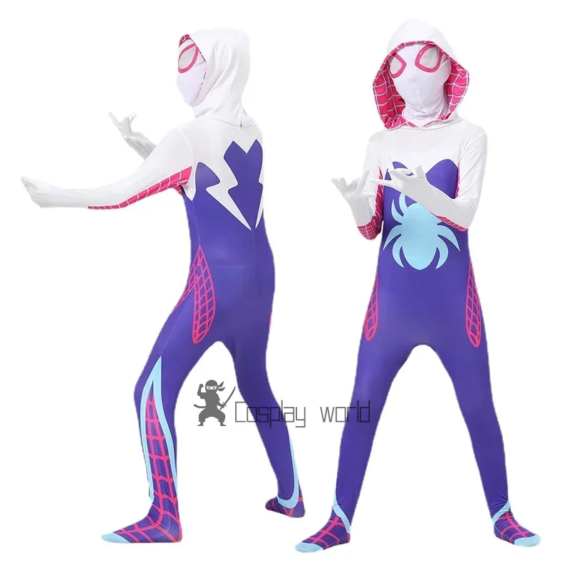 جوين تأثيري حلي الرجل العنكبوت خارقة ارتداءها حللا هالوين عيد الميلاد الملابس قناع الأرجواني كيب عباءة #2