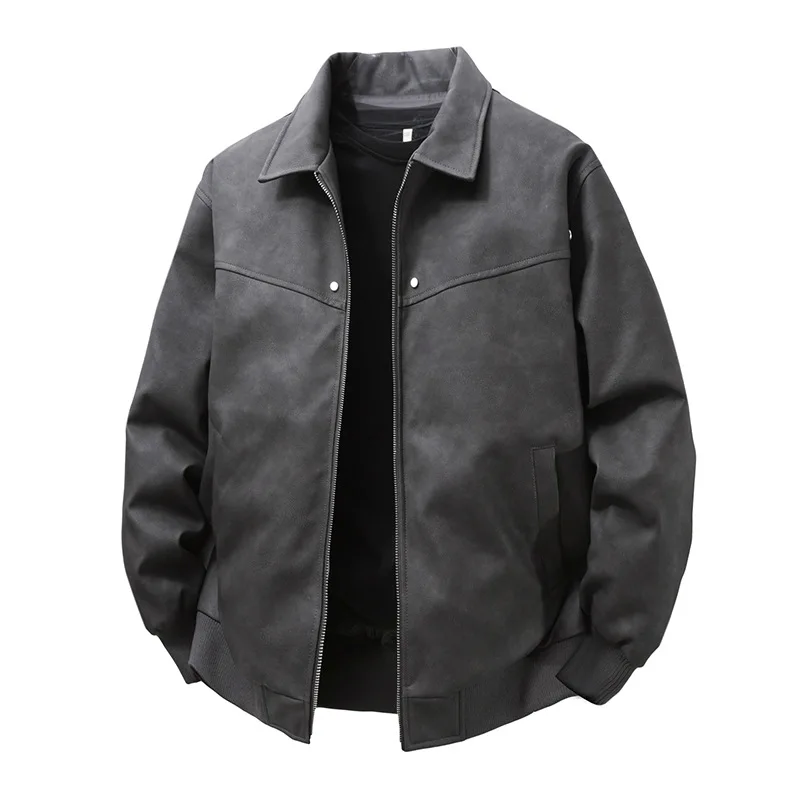 Velvet  Leather Jacket Men Casual Blazer Mens Slim Fleece Leather Jacket Streetwear Man Outerwear Leather Jackets