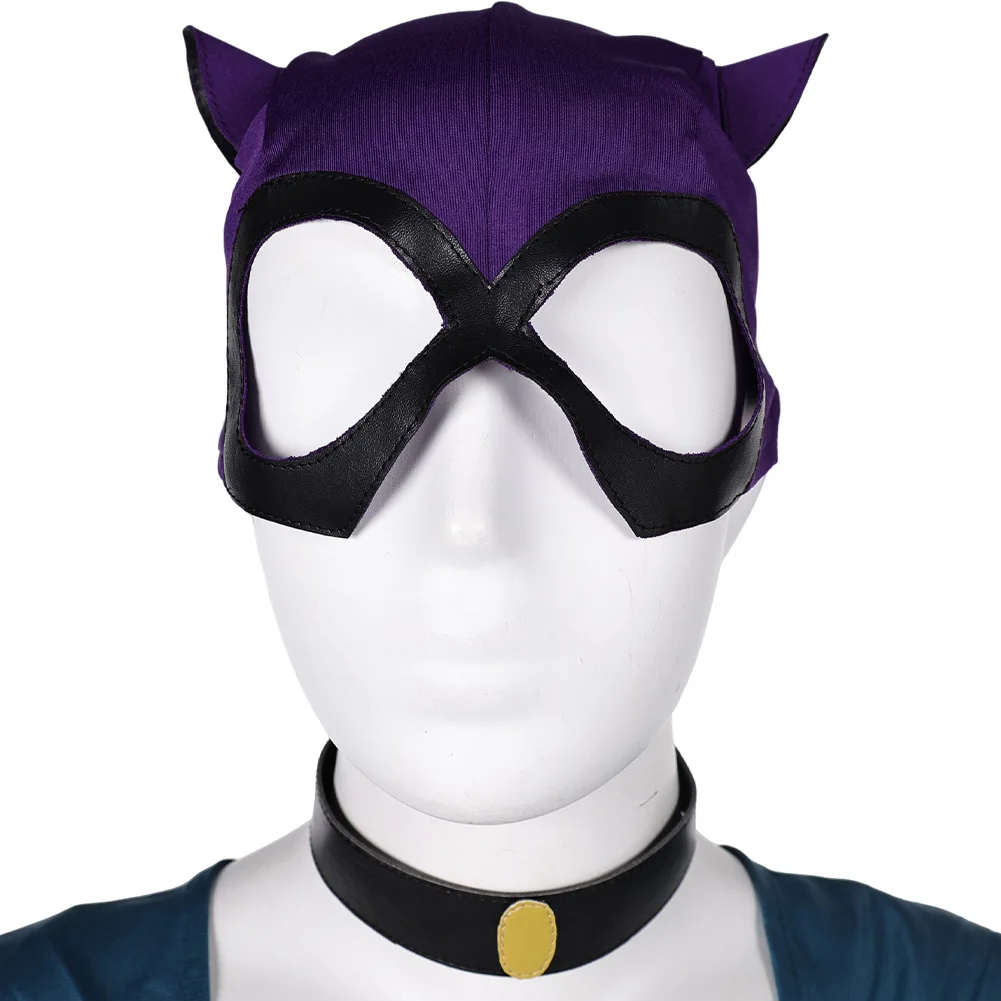 Selina-Máscara de Cosplay para mujer adulta, disfraz de Tony, banda para el cuello, capa de cinturón de juego de gato, fiesta de fantasía, Halloween, Carnaval, traje de disfraz