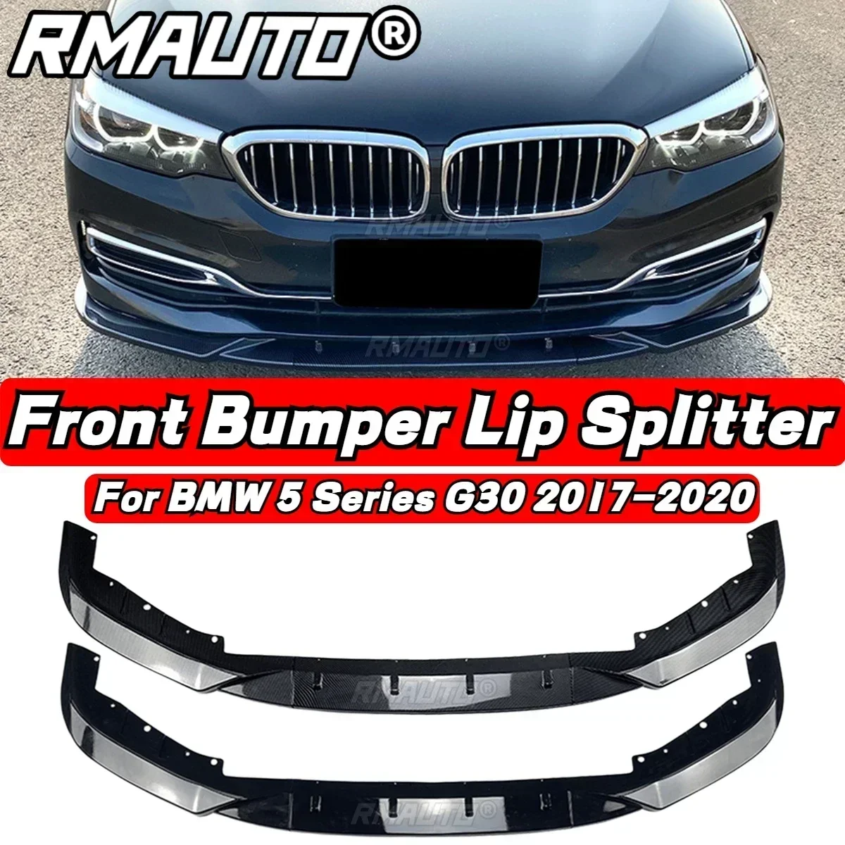 G30 Front Lip Front Bumper Spoiler Lip Splitter Diffuser Bumper Cover For BMW 5 Series G30 2017-2022 Car Accessories Body Kit