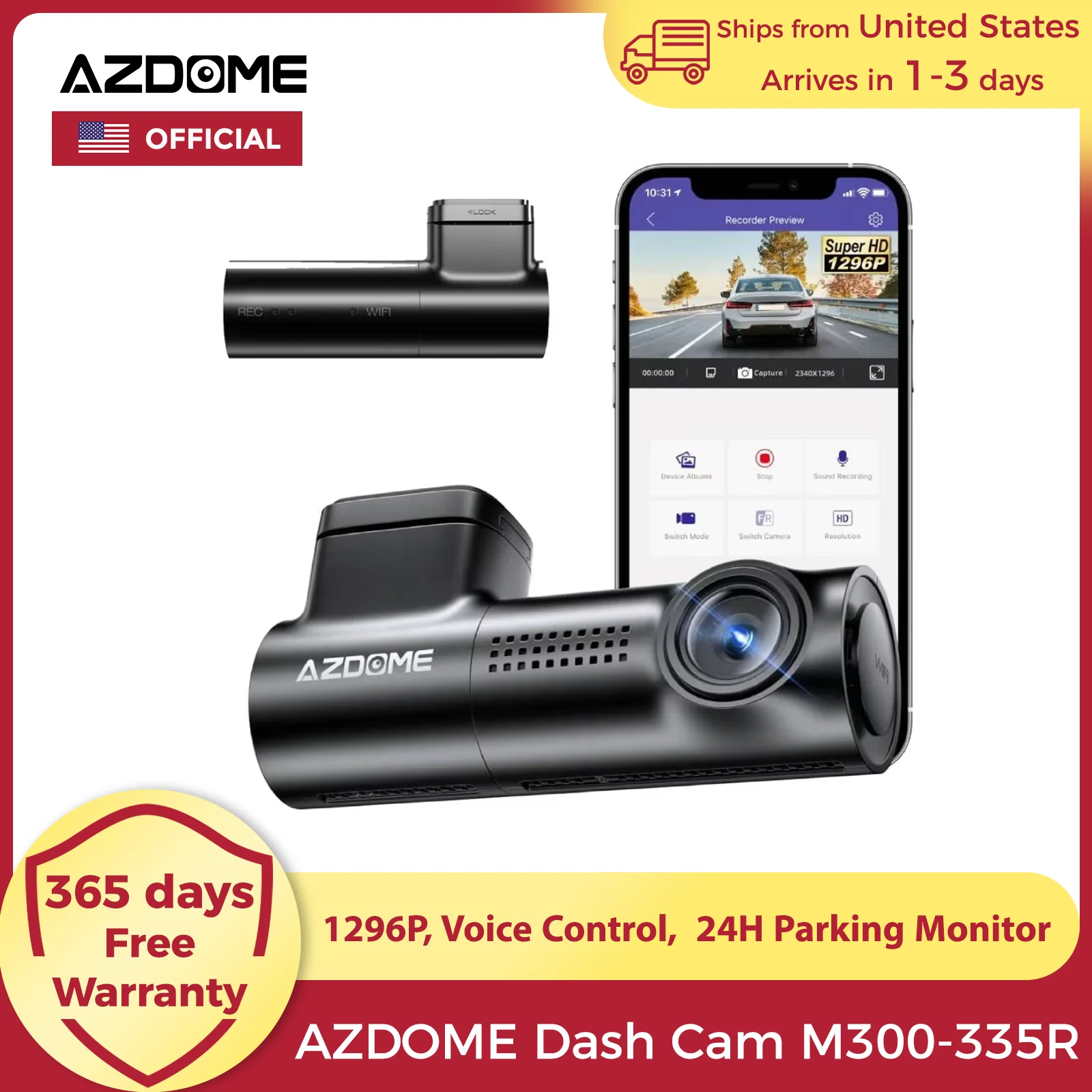 Azdome Dash Cam M30…