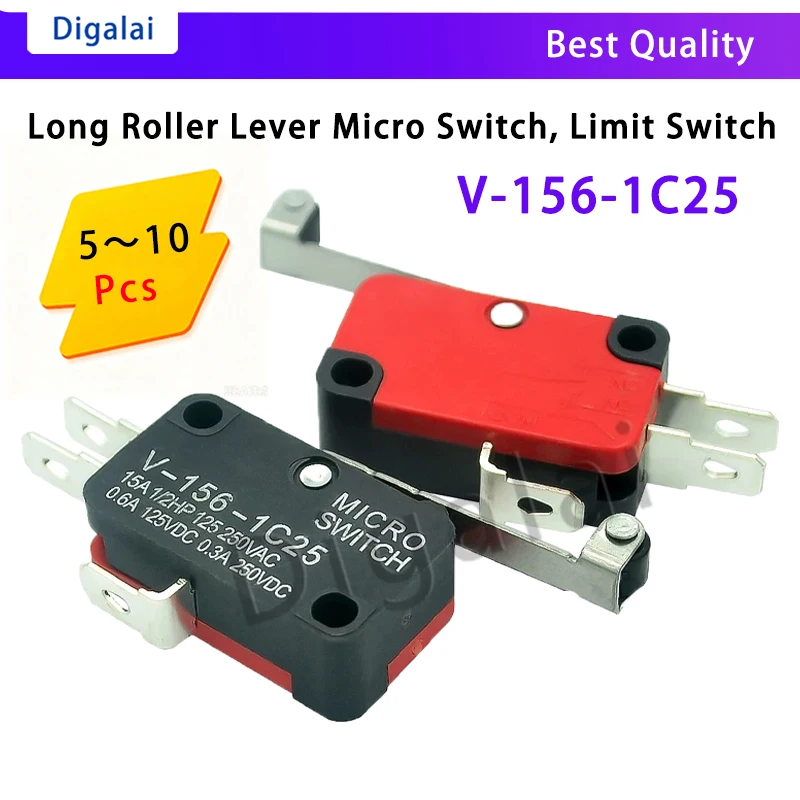V‑156‑1C25 Short‑Travel Long Roller Lever Micro Limit Switch