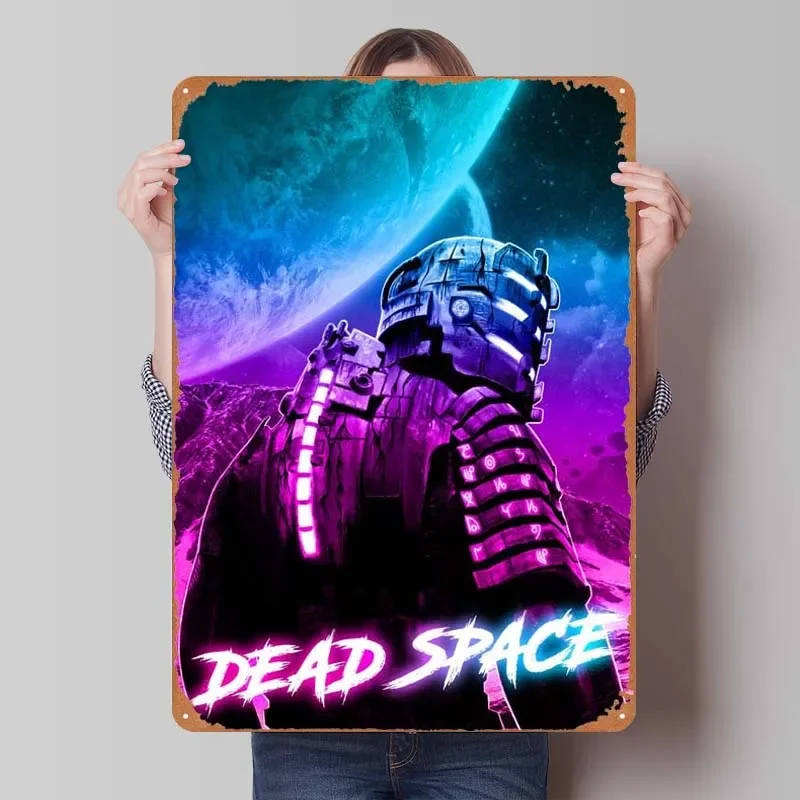 Dead Space Retro Horror Game Poster Wall Art Decor Retro Metal Tin Signs for Gamer Room Decoration Aesthetics Door Sign Home Bar