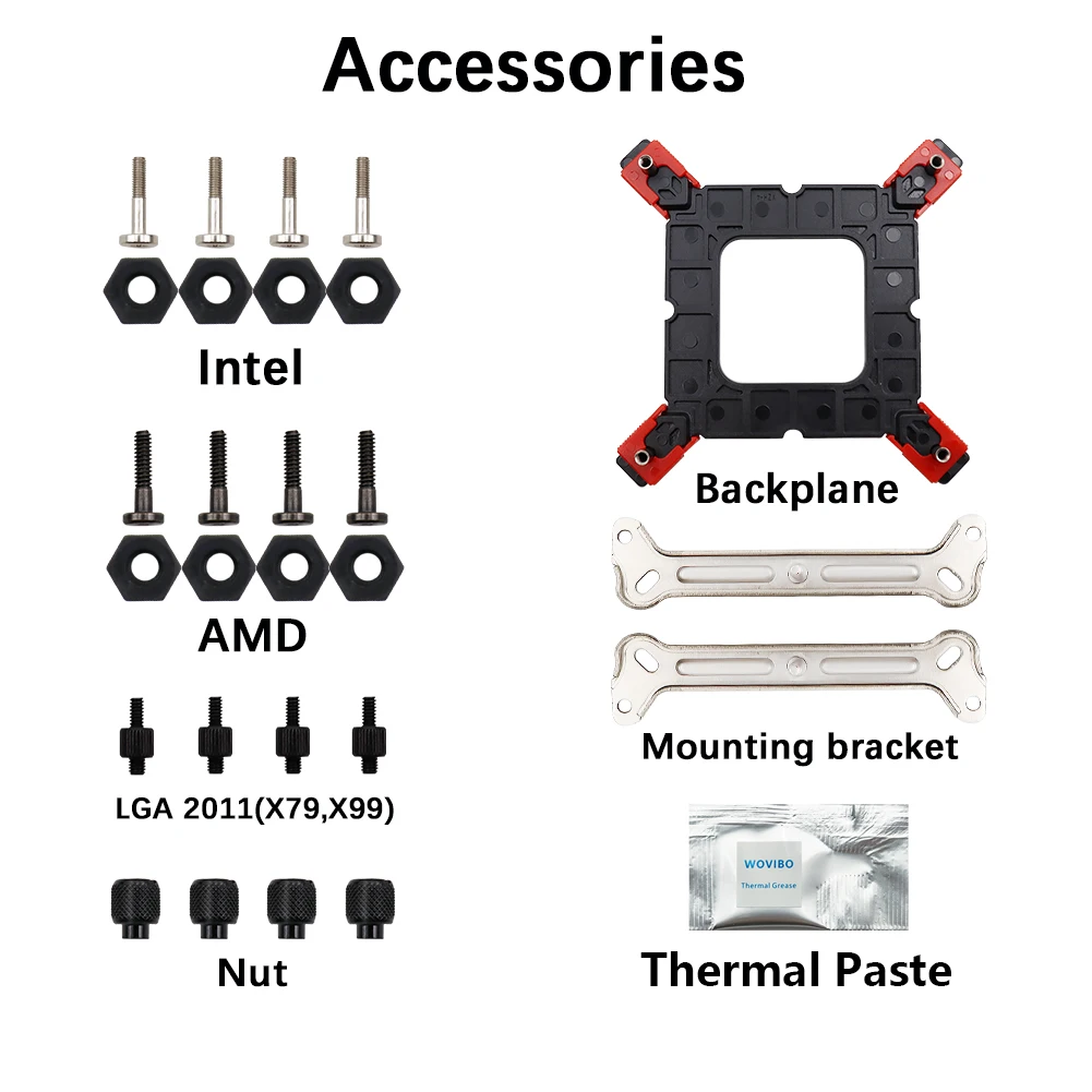 컴퓨터 라디에이터 CPU 쿨러, RGB ARGB 4 핀, 120mm 팬, 인텔 LGA 1150 1151 11551156 1200 1700 2011 X79 X99 AMD AM4 환풍기