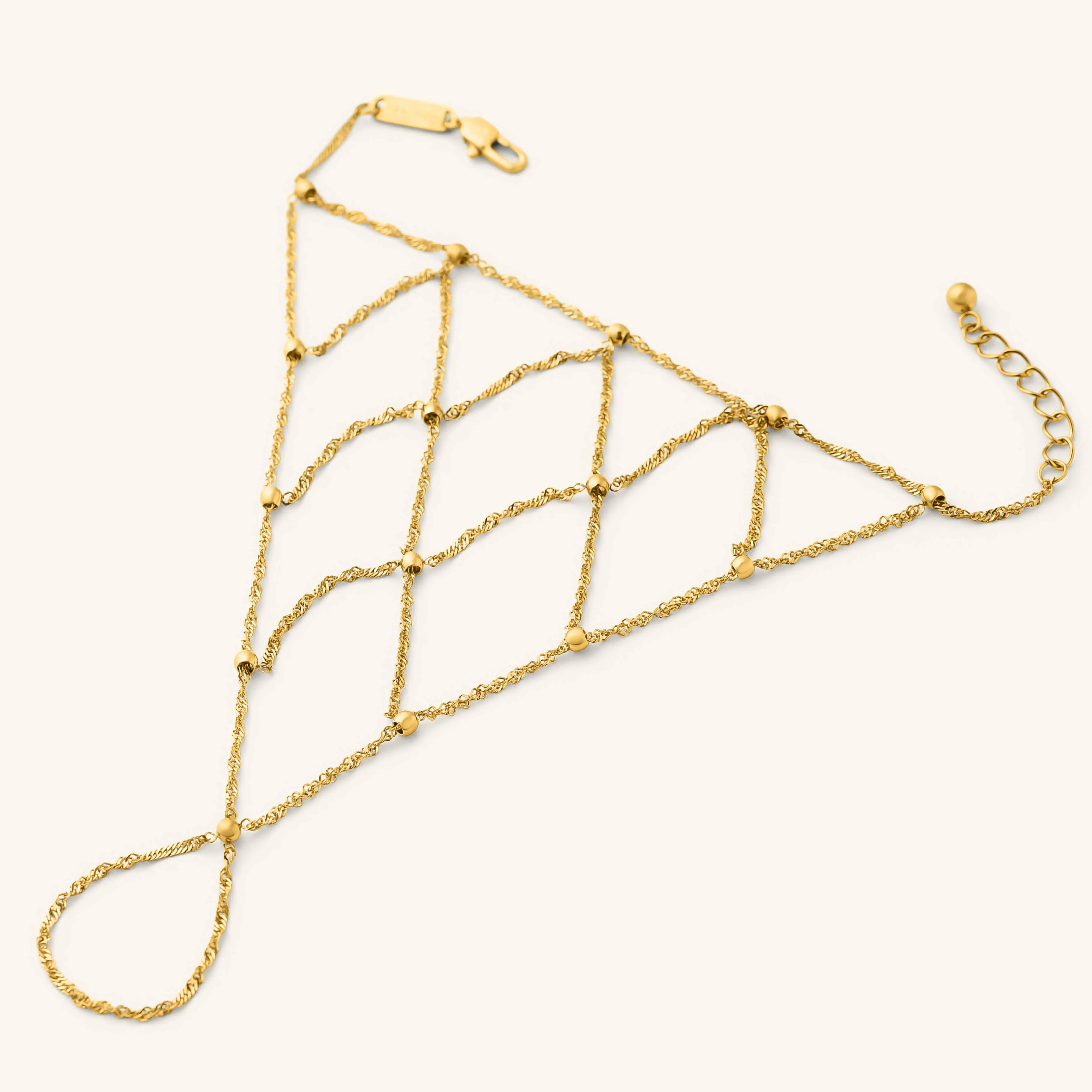 

3D Beaded Bracelet Keffiyeh Fishnet Hand Chain Beaded Bracelet Women's Gold Jewelry