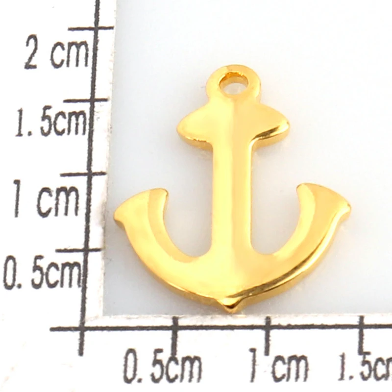 20pcs/lot Stainless Steel Anchor Rudder Accessories Rudder Gold Colour Pendant For DIY Bracelets Jewelry Making Handmade