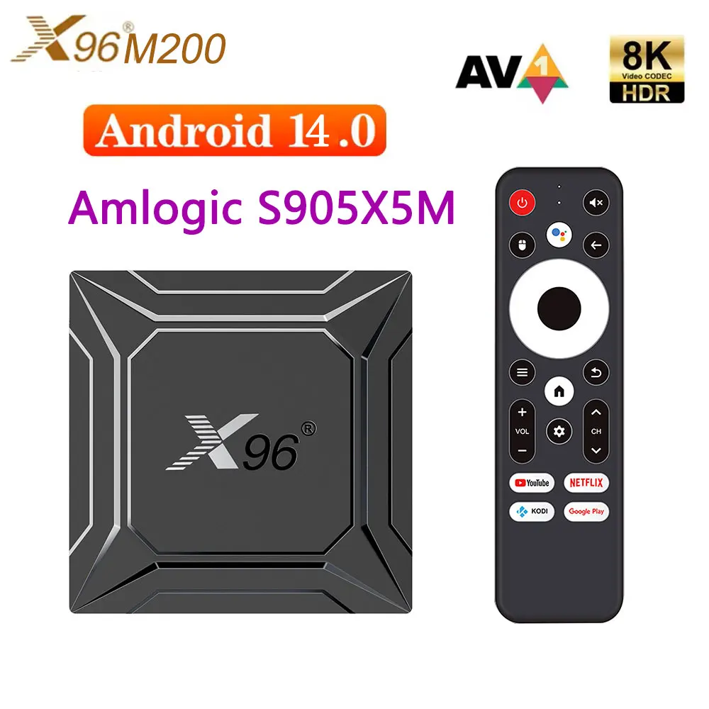 X96M200 Android14 Tv Box Smart Tv Box Lecteur MultiméDia Intelligent DéCodeur Tv Ethernet 1000M BoîTier De TéLéVision Intelligent Google Player Top Box
