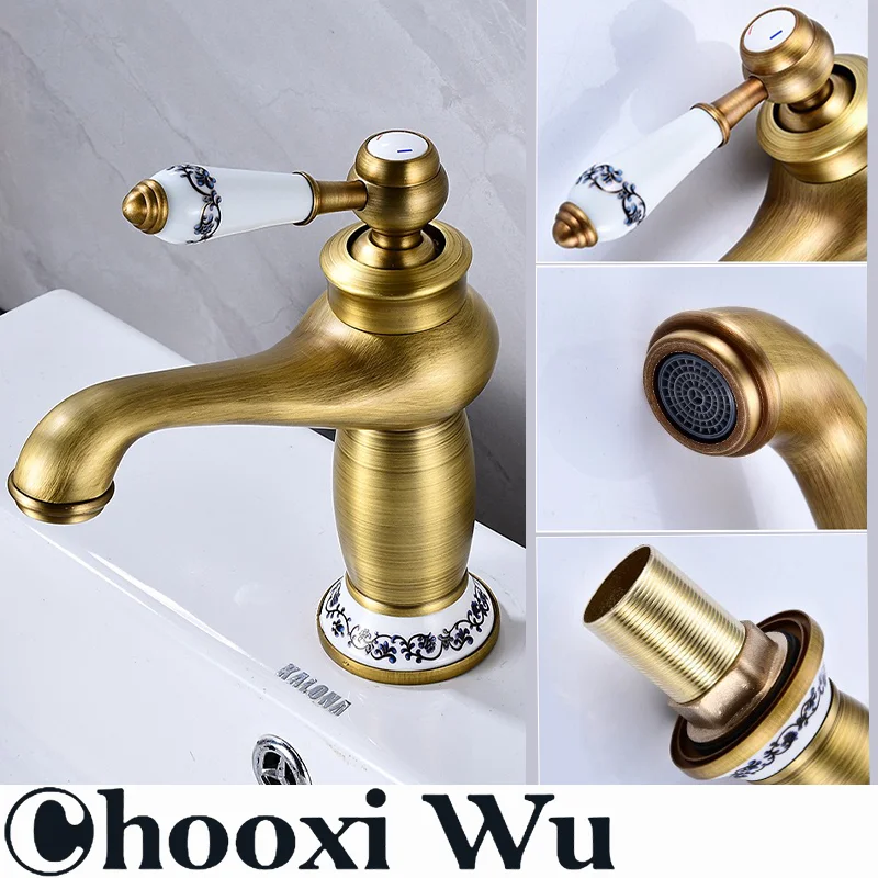 

Bathroom all-copper basin faucet, brushed process, no rust and no fading, brass material, environmentally friendly and healthy