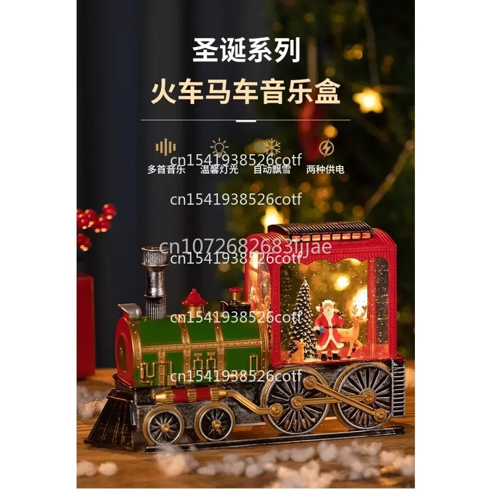 

Рождественские украшения, поезд, снег, музыкальная шкатулка, украшение для мальчиков и детей, хрустальный шар, подарок на день рождения, музыкальная шкатулка