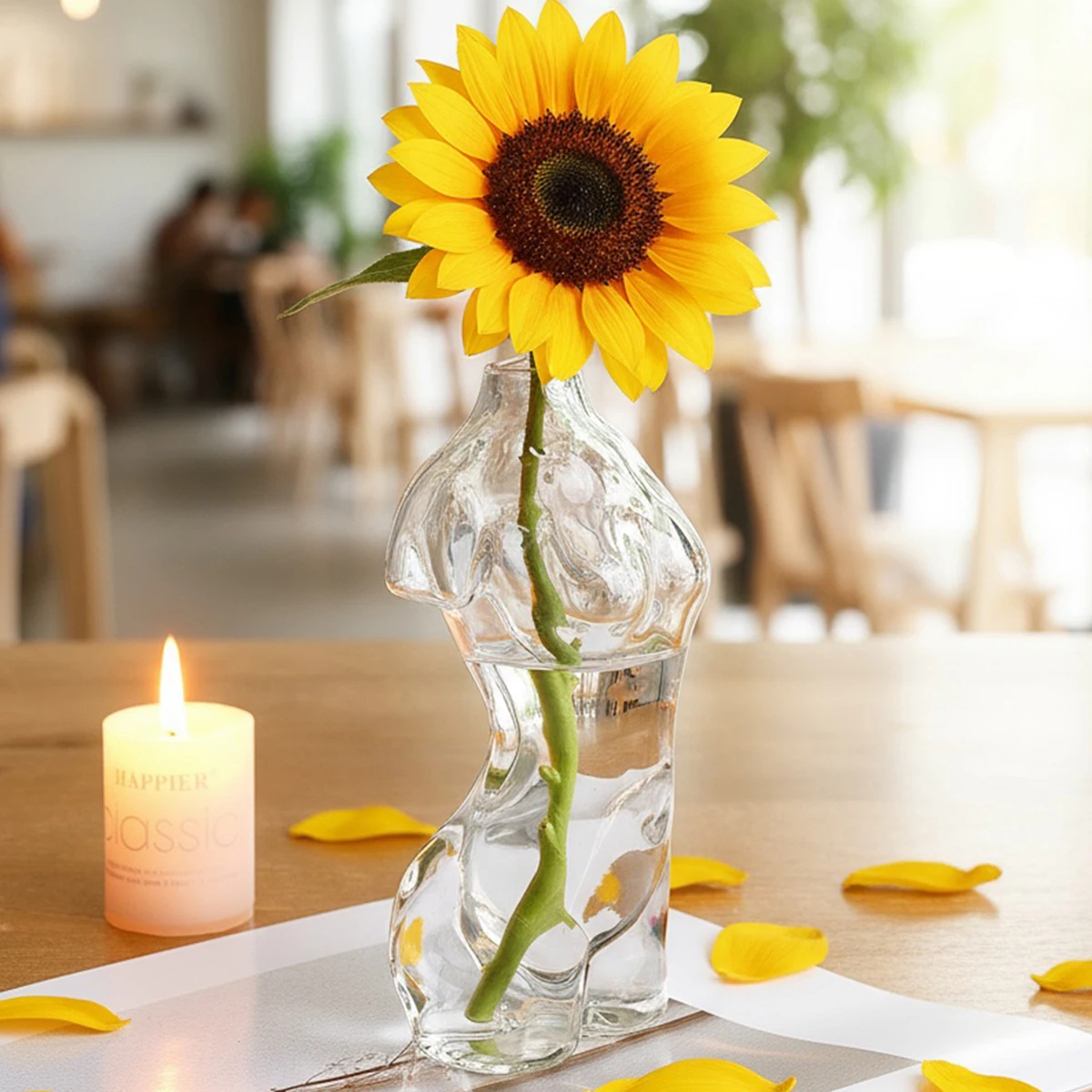 1 Stück, transparente Glasvase des schönen menschlichen Körpers, künstlerische Vase für menschliche Körperkunstdekoration im Wohnzimmer