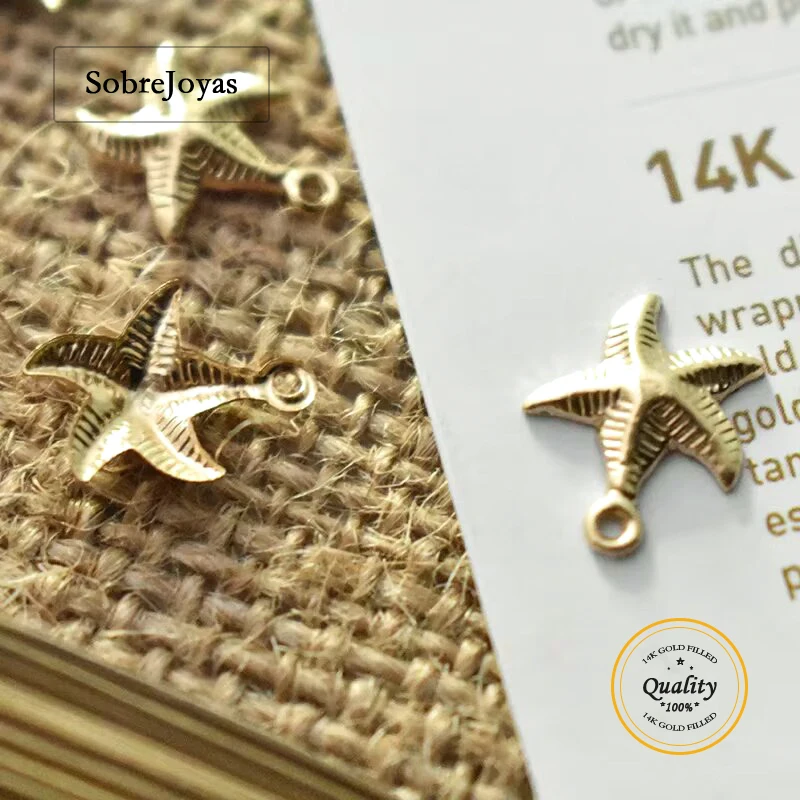 

10mm Starfish Charm 14K Gold Filled Star Pendant for DIY Jewelry Making - Jewelry Charm Findings for Bracelets And Necklaces