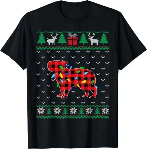 NEW Capybara Christmas Tree Lights Decoration Xmas Sweater Ugly T-Shirt S-3XL