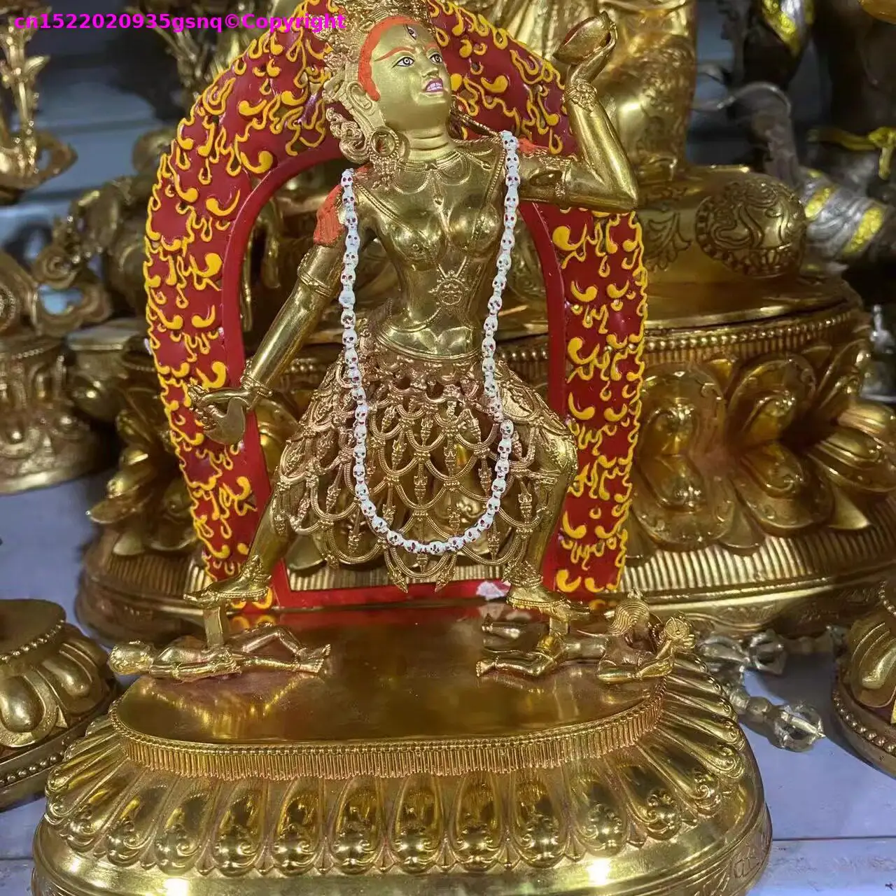 Nepal tibet Temple Buddhist Hall worship monk sacrifices Exquisite dakini Vajrayogini buddha statue Copper figure of Buddha