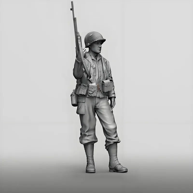 Figura de acción de soldado de artilugista Ii de la guerra mundial, Kit de modelo blanco de resina Gk, figura de soldado, temas militares sin montar y sin pintar, 1/16