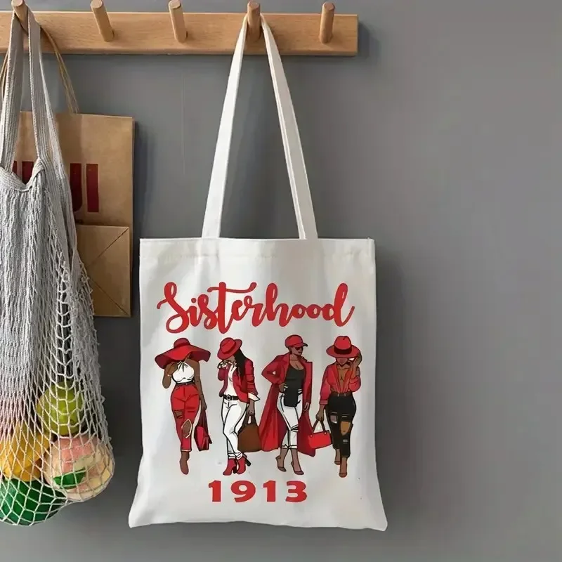 حقيبة كتف Sisterhood 1913 للنساء حقائب تسوق هاراجوكو قابلة لإعادة الاستخدام حقائب يد للمتسوقين من القماش على طراز الشارع