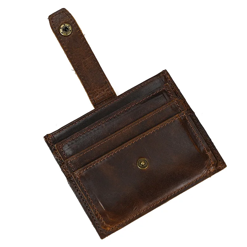 Crazy Horse – porte-cartes rétro en cuir véritable pour hommes, porte-cartes de crédit, d'identité, portefeuille pour hommes, couverture de passeport, chemises de cartes