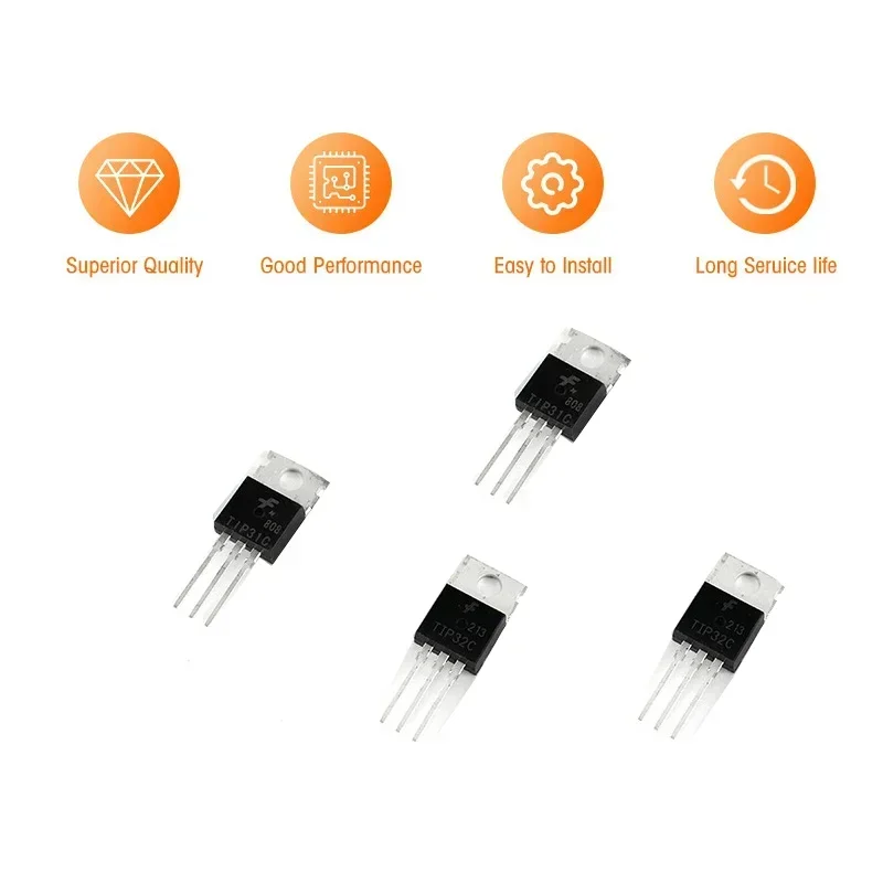 5pcs/10pcs TIP31C TIP32C Transistor TIP31 TIP32 TO-220 IC Chip Kit