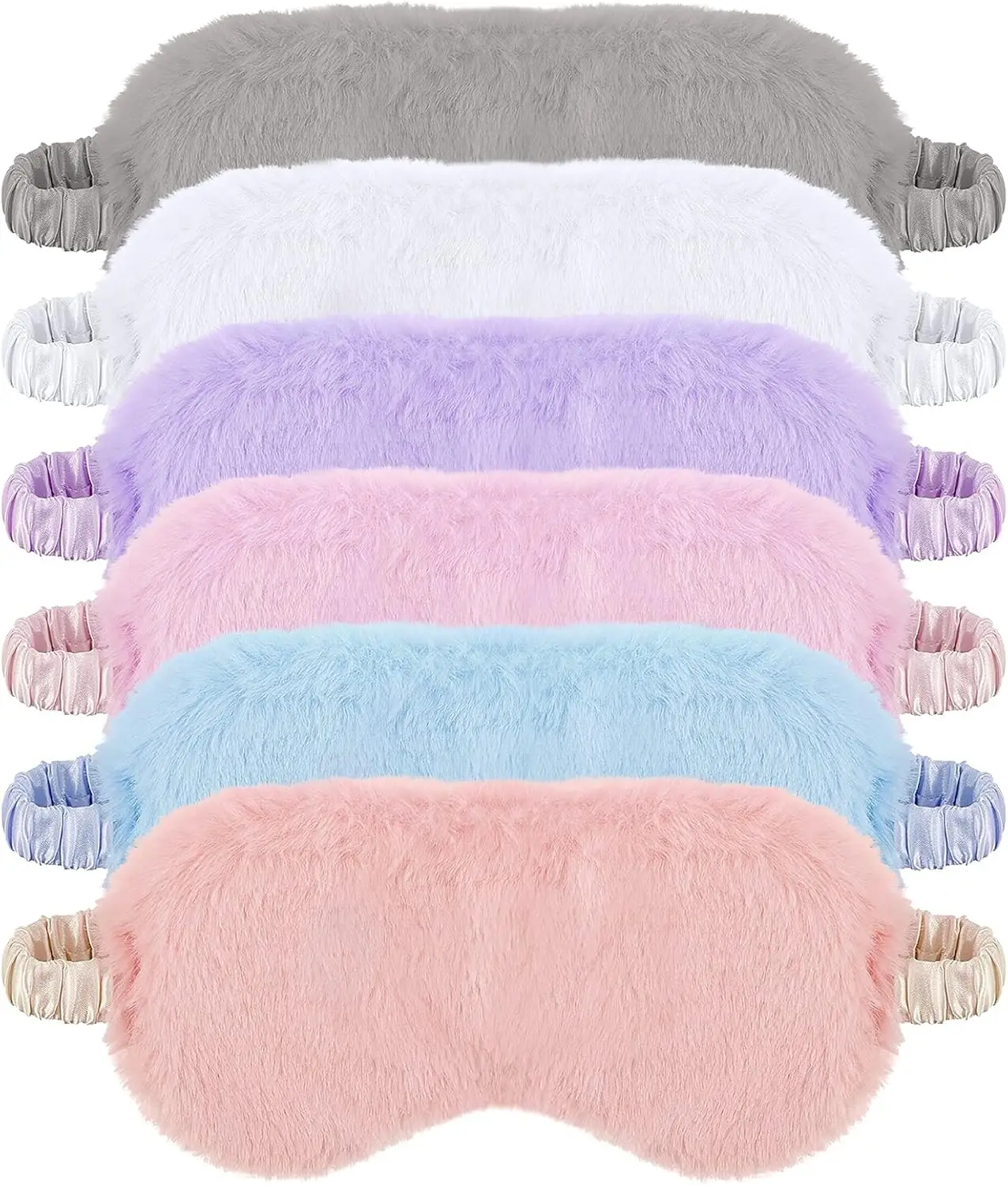 

6-Piece Soft Plush Sleep Eye Mask Set for Adults and Girls, Comfortable Blindfold for Travel and Parties