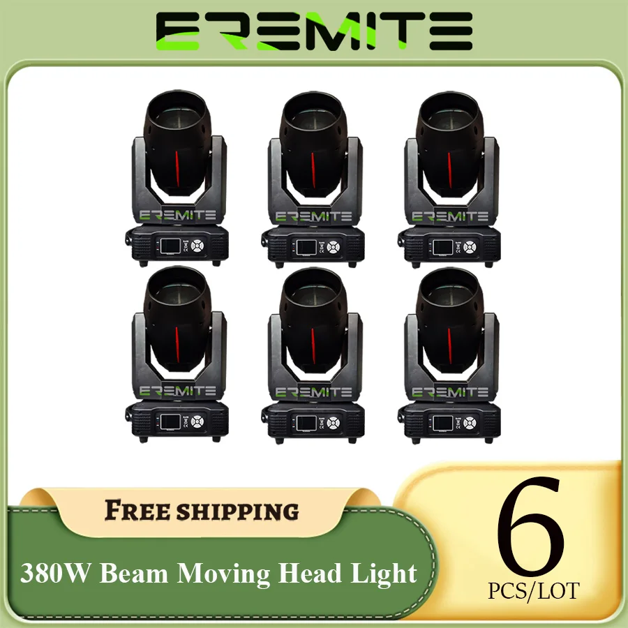 No Tax 6Pcs 380W Beam Moving Head Lighting With DMX Controller For Stage DJ Ball Disco Music Lights party stage Show