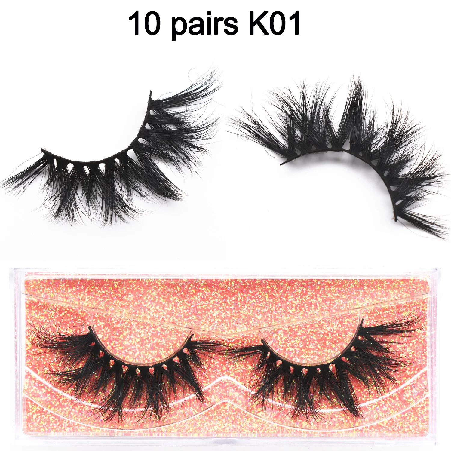 10pairs/lot Mink False Eyelashes Wispy Luxury Lashes Reusable Fluffy Fake Eyelashes 20mm Makeup Lashes 3D Mink Lashes Extension